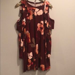floral open shoulder dress